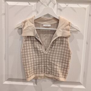 Miss Love Checked Knit Vest